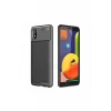 Newface Samsung Galaxy A01 Core Kılıf Auto Focus Karbon Kapak - Siyah