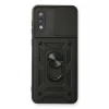 Newface Samsung Galaxy A02 Kılıf Pars Lens Yüzüklü Silikon - Siyah