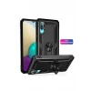Newface Samsung Galaxy A02 Kılıf Sofya Yüzüklü Silikon Kapak - Siyah