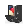 Newface Samsung Galaxy A02S Kılıf Elit Yüzüklü Kapak - Siyah