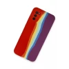 Newface Samsung Galaxy A03S Kılıf Ebruli Lansman Silikon - Kırmızı-Mor