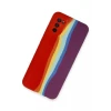 Newface Samsung Galaxy A03S Kılıf Ebruli Lansman Silikon - Kırmızı-Mor