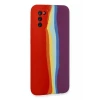 Newface Samsung Galaxy A03S Kılıf Ebruli Lansman Silikon - Kırmızı-Mor