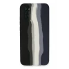 Newface Samsung Galaxy A03S Kılıf Ebruli Lansman Silikon - Siyah-Lacivert