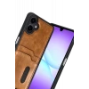 Newface Samsung Galaxy A07 4G Sara Kartvizitli Deri Kılıf - Taba
