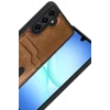 Newface Samsung Galaxy A17 5G Sara Kartvizitli Deri Kılıf - Taba