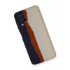 Newface Samsung Galaxy A22 Kılıf Ebruli Lansman Silikon - Lacivert-Krem