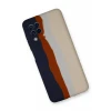 Newface Samsung Galaxy A22 Kılıf Ebruli Lansman Silikon - Lacivert-Krem