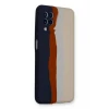 Newface Samsung Galaxy A22 Kılıf Ebruli Lansman Silikon - Lacivert-Krem