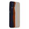 Newface Samsung Galaxy A22 Kılıf Ebruli Lansman Silikon - Lacivert-Krem