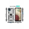 Newface Samsung Galaxy A22 Kılıf Sofya Yüzüklü Silikon Kapak - Gümüş