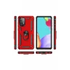 Newface Samsung Galaxy A52 Kılıf Sofya Yüzüklü Silikon Kapak - Kırmızı