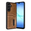 Newface Samsung Galaxy A57 5G Sara Kartvizitli Deri Kılıf - Taba
