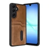 Newface Samsung Galaxy A57 5G Sara Kartvizitli Deri Kılıf - Taba