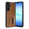 Newface Samsung Galaxy A57 5G Sara Kartvizitli Deri Kılıf - Taba