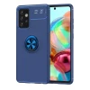 Newface Samsung Galaxy A72 Kılıf Range Yüzüklü Silikon - Mavi