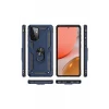 Newface Samsung Galaxy A72 Kılıf Sofya Yüzüklü Silikon Kapak - Lacivert