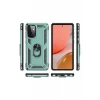 Newface Samsung Galaxy A72 Kılıf Sofya Yüzüklü Silikon Kapak - Yeşil