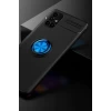 Newface Samsung Galaxy M51 Kılıf Range Yüzüklü Silikon - Siyah-Mavi