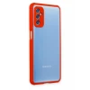 Newface Samsung Galaxy M52 5G Kılıf Miami Şeffaf Silikon - Kırmızı