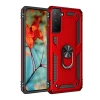 Newface Samsung Galaxy S21 Kılıf Sofya Yüzüklü Silikon Kapak - Kırmızı