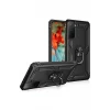 Newface Samsung Galaxy S21 Plus Kılıf Sofya Yüzüklü Silikon Kapak - Siyah