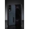 Newface Samsung Galaxy S25 Edge Sara Kartvizitli Deri Kılıf - Taba