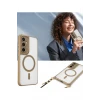 Newface Samsung Galaxy S25 Plus Kılıf Enka Magsafe Silikon Kılıf - Şeffaf