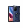 Newface Xiaomi Poco F3 Kılıf Sofya Yüzüklü Silikon Kapak - Lacivert