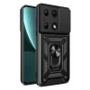 Newface Xiaomi Poco M6 Pro 4G Kılıf Pars Lens Yüzüklü Silikon - Siyah