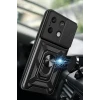 Newface Xiaomi Poco M6 Pro 4G Kılıf Pars Lens Yüzüklü Silikon - Siyah