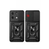 Newface Xiaomi Poco M6 Pro 4G Kılıf Pars Lens Yüzüklü Silikon - Siyah