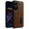 Newface Xiaomi Poco X7 Pro Kılıf Sara Kartvizitli Deri Kılıf - Taba