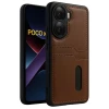 Newface Xiaomi Poco X7 Pro Kılıf Sara Kartvizitli Deri Kılıf - Taba