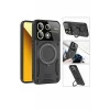 Newface Xiaomi Redmi 13C Kılıf Joy Lens Standlı Kapak - Mor