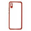Newface Xiaomi Redmi 9A Kılıf Miami Şeffaf Silikon - Kırmızı