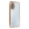 Newface Xiaomi Redmi Note 10 Pro Kılıf Razer Lensli Silikon - Gold