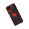 Newface Xiaomi Redmi Note 11 Kılıf Montreal Yüzüklü Silikon Kapak - Kırmızı