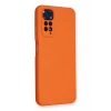 Newface Xiaomi Redmi Note 11 Kılıf Nano içi Kadife Silikon - Turuncu