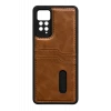 Newface Xiaomi Redmi Note 12 Pro 4G Kılıf Sara Kartvizitli Deri Kılıf - Taba