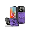 Newface Xiaomi Redmi Note 13 Pro 4G Kılıf Joy Lens Standlı Kapak - Mor