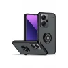 Newface Xiaomi Redmi Note 13 Pro Plus Kılıf Montreal Yüzüklü Silikon Kapak - Siyah