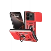 Newface Xiaomi Redmi Note 14 4G Pars Lens Yüzüklü Silikon - Kırmızı