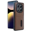 Newface Xiaomi Redmi Note 14 Pro 4G Kılıf Sara Kartvizitli Deri Kılıf - Taba