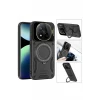 Newface Xiaomi Redmi Note 14 Pro Plus Kılıf Joy Lens Standlı Kapak - Mor