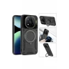 Newface Xiaomi Redmi Note 14 Pro Plus Kılıf Joy Lens Standlı Kapak - Siyah