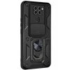Newface Xiaomi Redmi Note 9 4G Kılıf Pars Lens Yüzüklü Silikon - Siyah