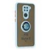 Newface Xiaomi Redmi Note 9 Kılıf Montreal Yüzüklü Silikon Kapak - Buz Mavi