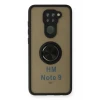Newface Xiaomi Redmi Note 9 Kılıf Montreal Yüzüklü Silikon Kapak - Siyah