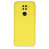 Newface Xiaomi Redmi Note 9 Kılıf Nano içi Kadife Silikon - Sarı